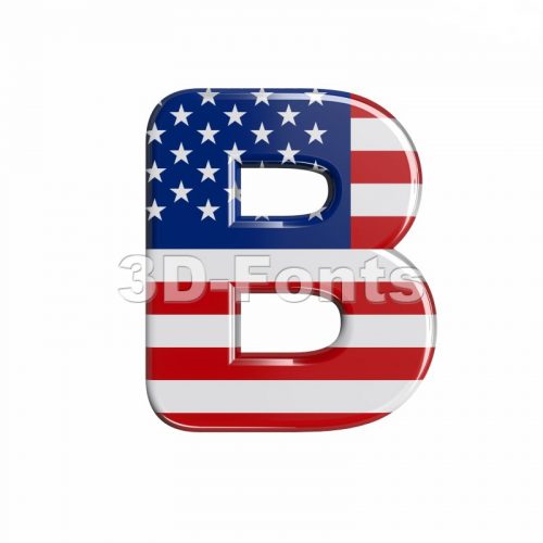 Capital american letter B - Upper-case 3d font - 3d-fonts