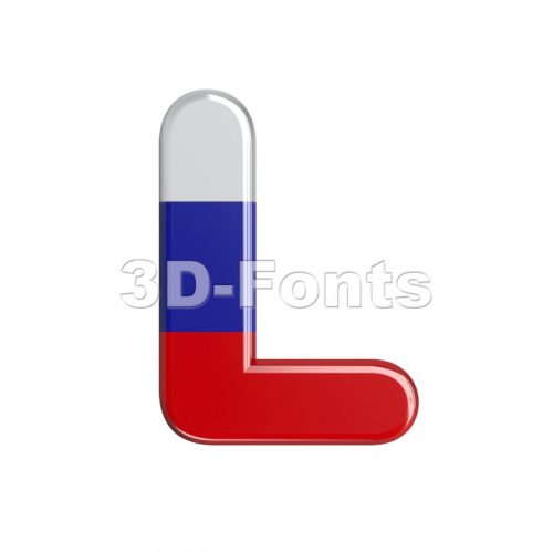 Russia flag 3d font L - Capital 3d character - 3d-fonts
