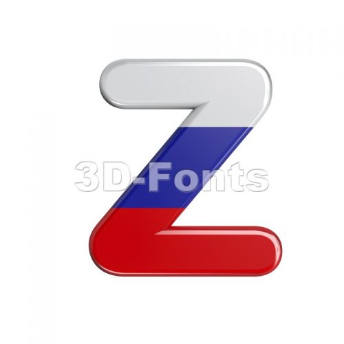 Russia flag letter Z - Upper-case 3d font - 3d-fonts