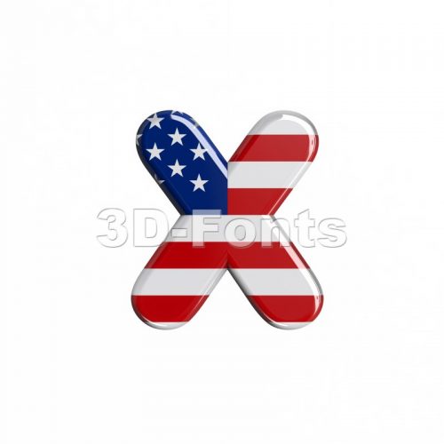USA 3d font X - Small 3d letter - 3d-fonts