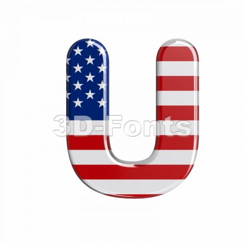 USA 3d letter U - Capital 3d font - 3d-fonts