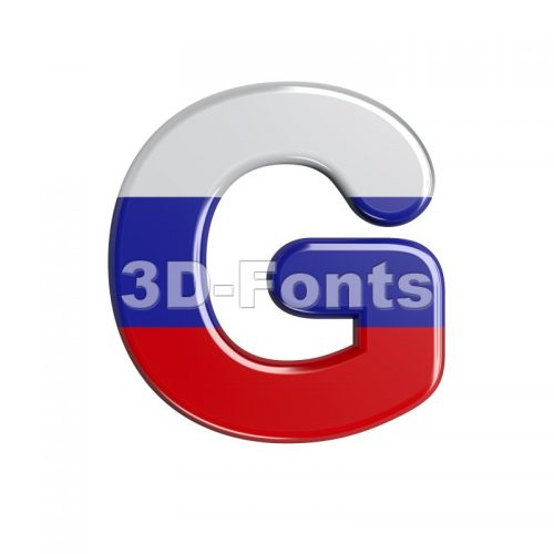 Upper-case Russia character G - Capital 3d font - 3d-fonts