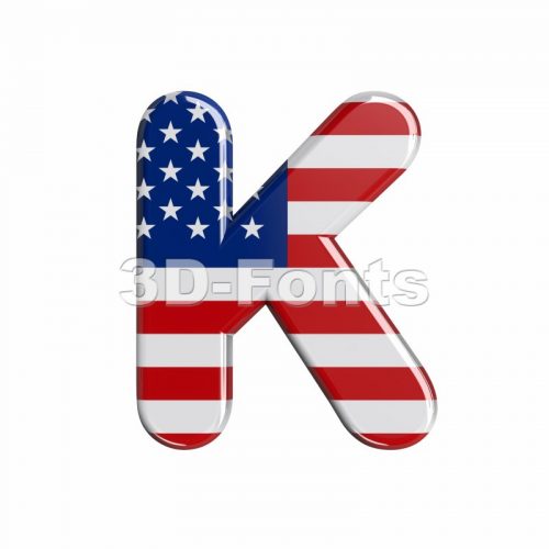 Uppercase USA letter K - Capital 3d font - 3d-fonts