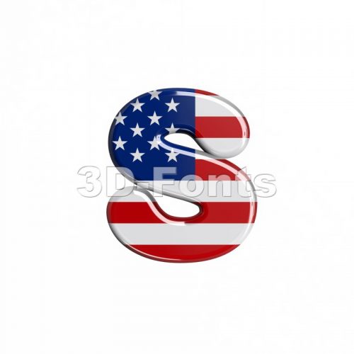 american letter S - Lowercase 3d font - 3d-fonts