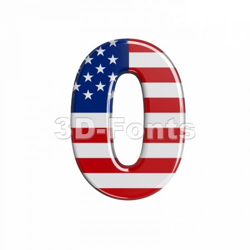 american number 0 - 3d digit - 3d-fonts