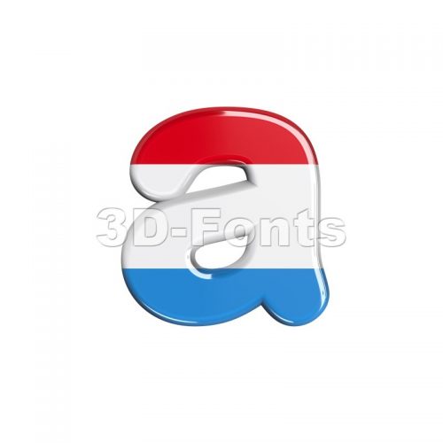 Luxembourg font A - Lowercase 3d letter - 3d-fonts