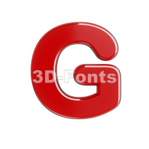 Upper-case red character G - Capital 3d font - 3d-fonts