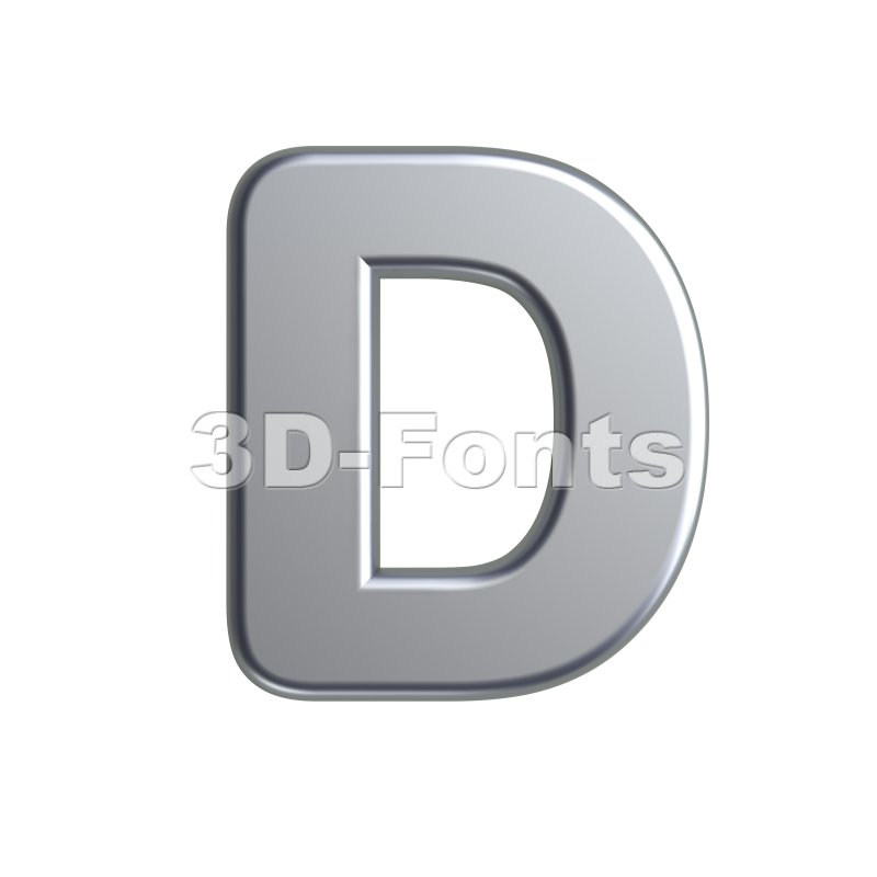 aluminium font D | Capital character on white background