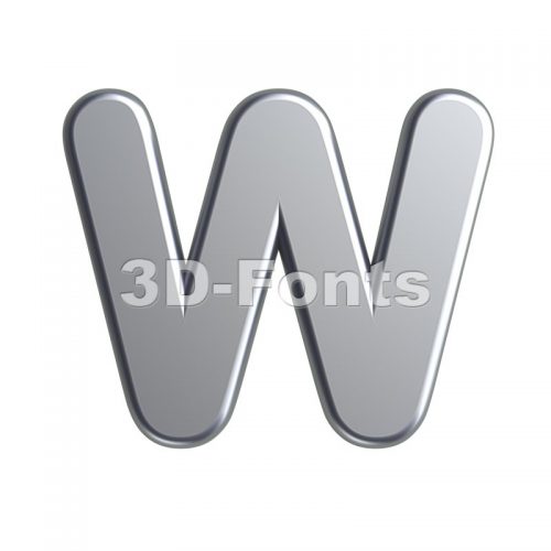 aluminum font W - Capital 3d letter - 3d-fonts