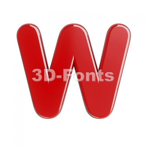 glossy font W - Capital 3d letter - 3d-fonts