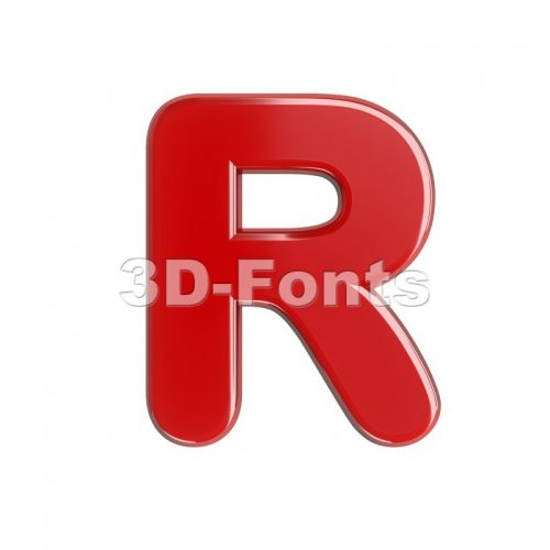 glossy red letter R - Uppercase 3d font - 3d-fonts