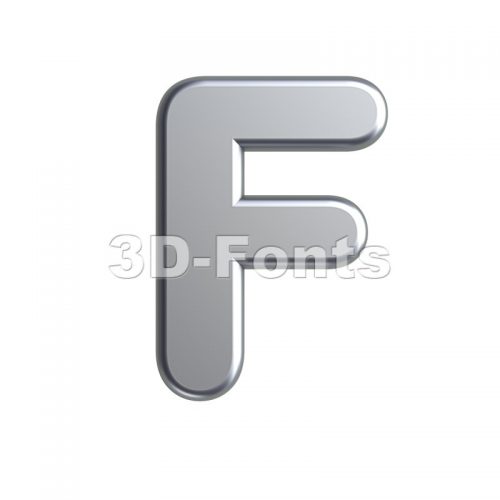 metal letter F - Upper-case 3d font - 3d-fonts