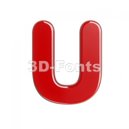 red 3d letter U - Capital 3d font - 3d-fonts