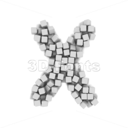 3d Upper-case character X made of 3d cubes - Capital 3d letter - 3d-fonts