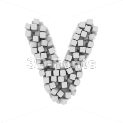 Capital cube letter V - Upper-case 3d character - 3d-fonts