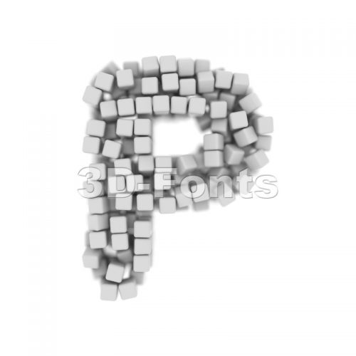 Upper-case 3d cube character P - Capital 3d font - 3d-fonts