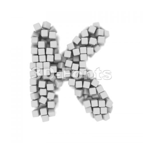 Uppercase cube letter K - Capital 3d font - 3d-fonts