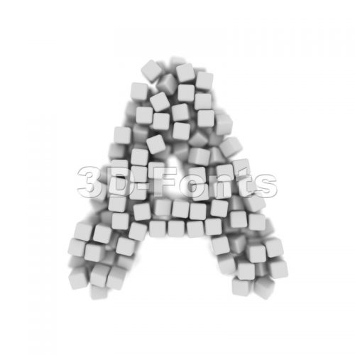 cube letter A - Capital 3d character - 3d-fonts