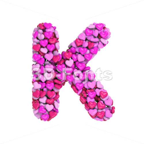 Valentines day font K - Uppercase 3d letter - 3d-fonts