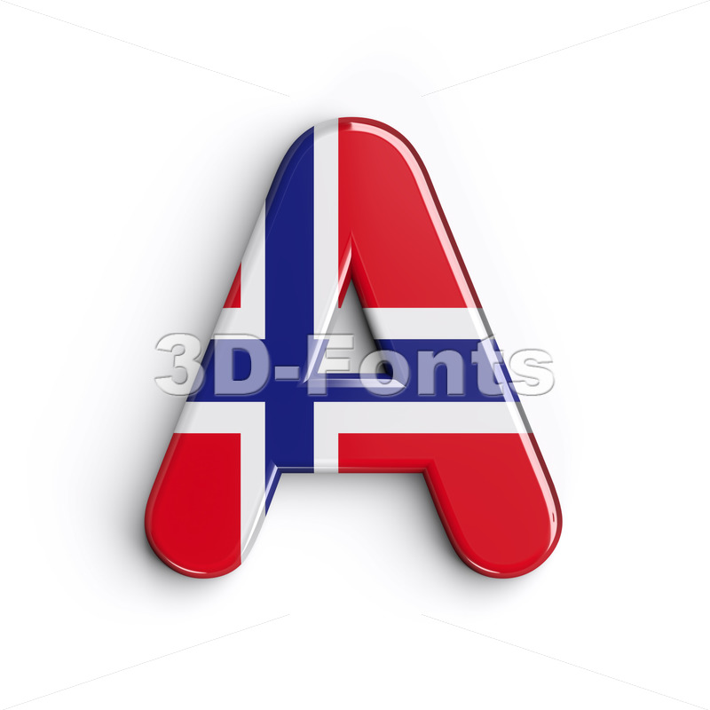 Norway letter A Capital character on white background