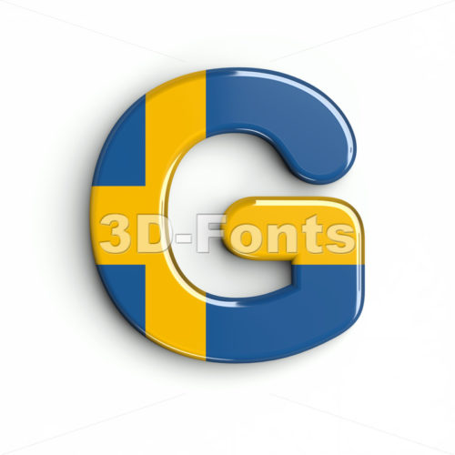 Upper-case sweden character G - Capital 3d font - 3d-fonts
