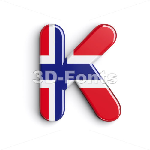 Uppercase Norway letter K - Capital 3d font