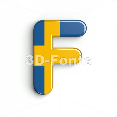 sweden letter F - Upper-case 3d font - 3d-fonts