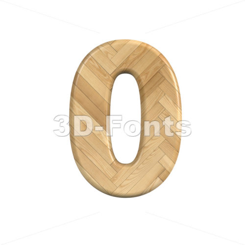 Ash wood number 0 - 3d digit - 3d-fonts