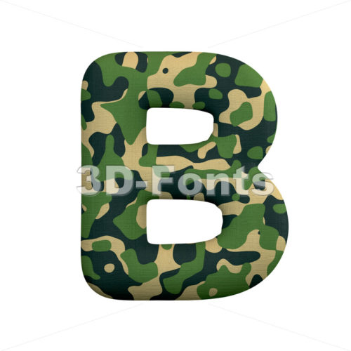 Capital millitary letter B - Upper-case 3d font - 3d-fonts