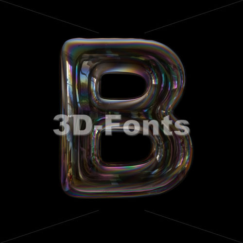 Capital soap bubble letter B - Upper-case 3d font - 3d-fonts