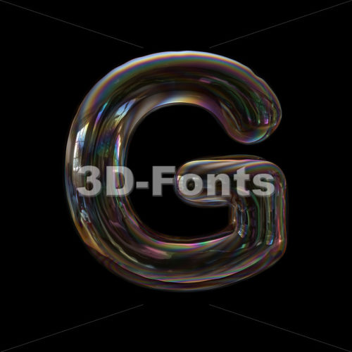 Upper-case bubble character G - Capital 3d font - 3d-fonts