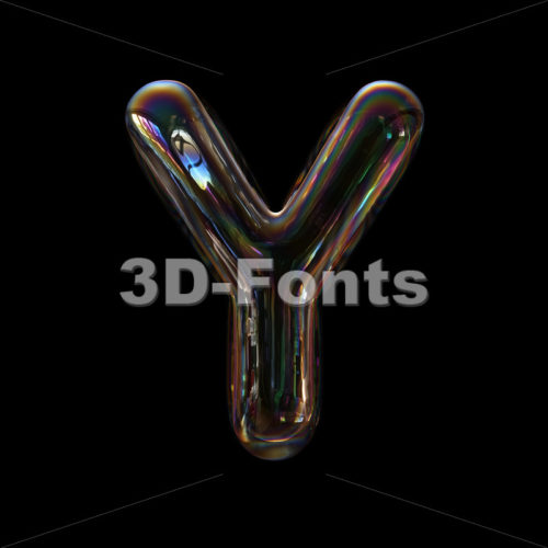 Upper-case bubble font Y - Capital 3d character - 3d-fonts