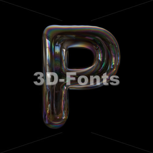 Upper-case bubble writing character P - Capital 3d font - 3d-fonts