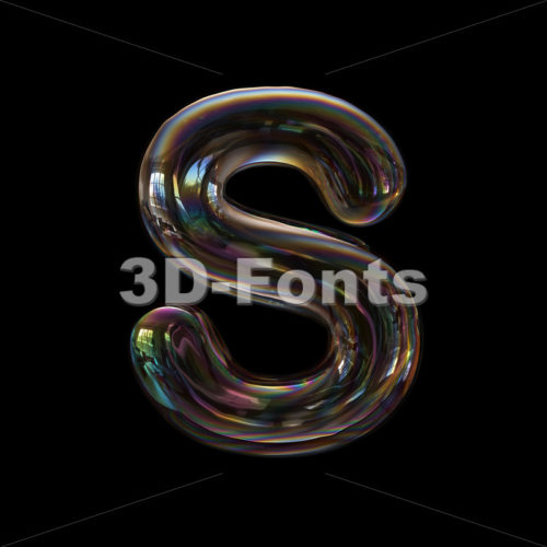 bubble font S - Uppercase 3d letter - 3d-fonts