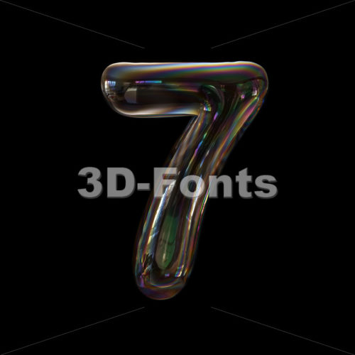 bubble number 7 - 3d digit - 3d-fonts