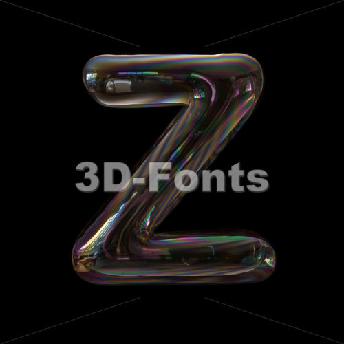 bubble writing alphabet letter Z - Upper-case 3d font - 3d-fonts