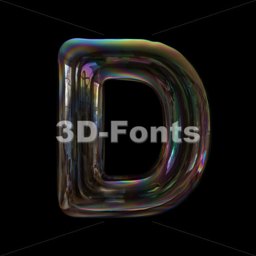 bubble writing font D - Capital 3d character - 3d-fonts