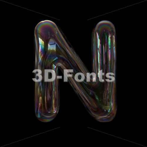 bubble writing font N - Capital 3d letter - 3d-fonts