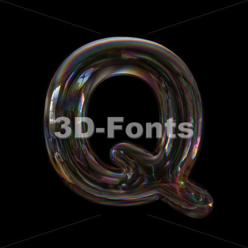 bubble writing font Q - Upper-case 3d character - 3d-fonts