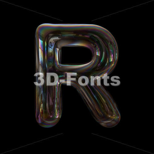 bubble writing letter R - Uppercase 3d font - 3d-fonts