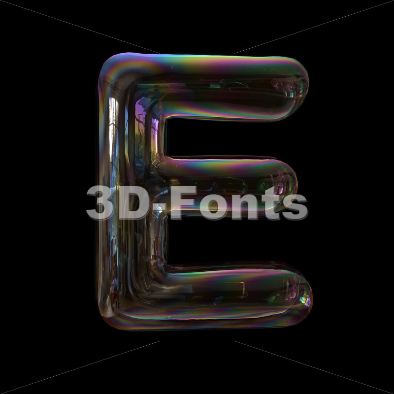 Soap Bubble Character E Capital Letter