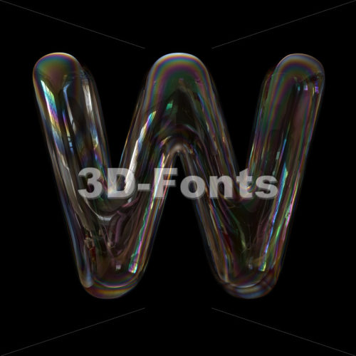 soap bubble font W - Capital 3d letter - 3d-fonts