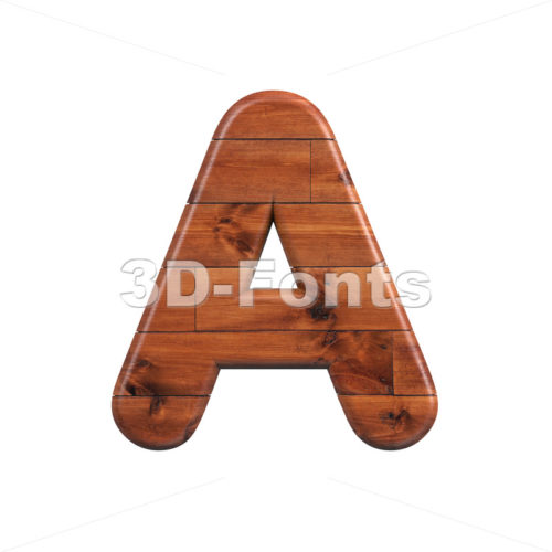 wooden letter A - Capital 3d character - 3d-fonts