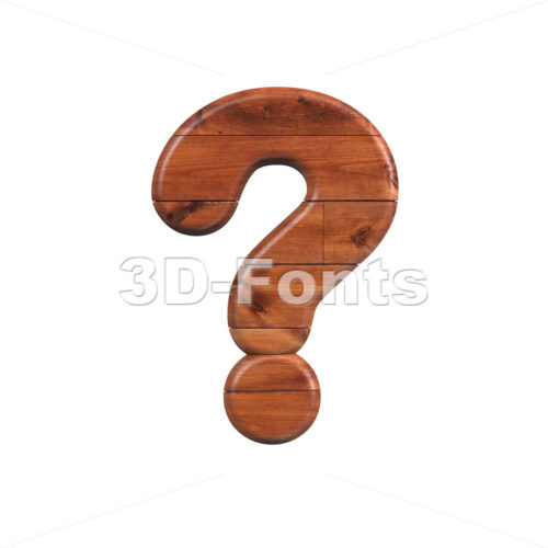 wooden number 0 interrogation point - 3d sign - 3d-fonts