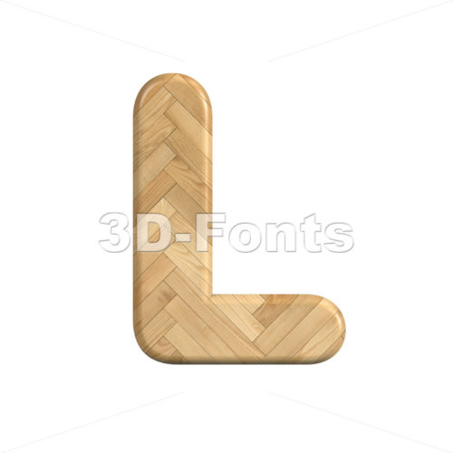 wooden parquet font L - Capital 3d character - 3d-fonts