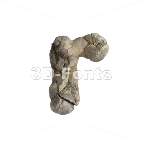 Small boulder character R - Lower-case 3d letter - 3D Fonts Collections | Top Quality Letters, Numbers and Symbols !