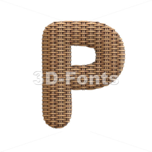 Upper-case rattan character P - Capital 3d font - 3d-fonts