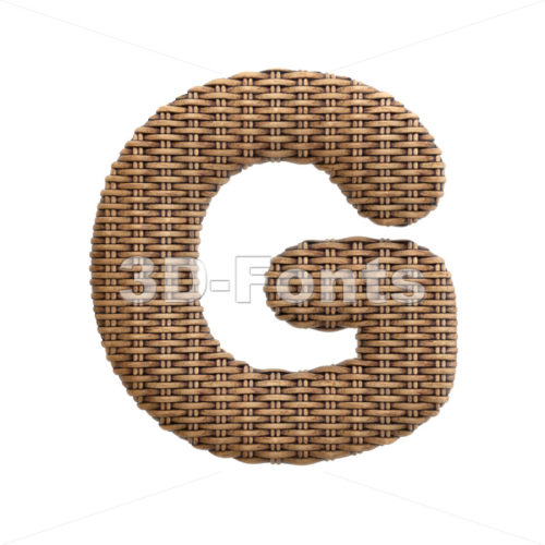 Upper-case wicker character G - Capital 3d font - 3d-fonts