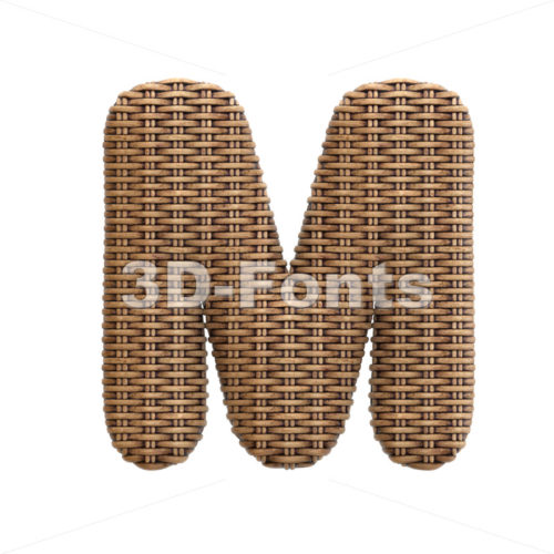 rattan character M - Capital 3d letter - 3d-fonts