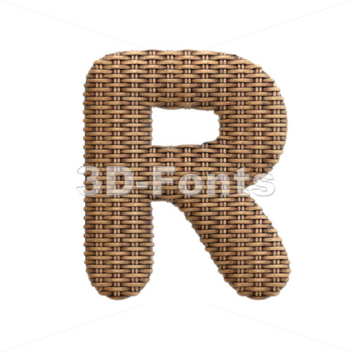 rattan letter R - Uppercase 3d font - 3d-fonts